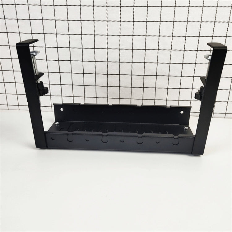 Stretchable Under Desk Cable Management Tray Carbon Steel Cable Organizer Cable Storage Rack(Black) - Shelf & Hooks by PMC TechLife | Online Shopping South Africa | PMC TechLife
