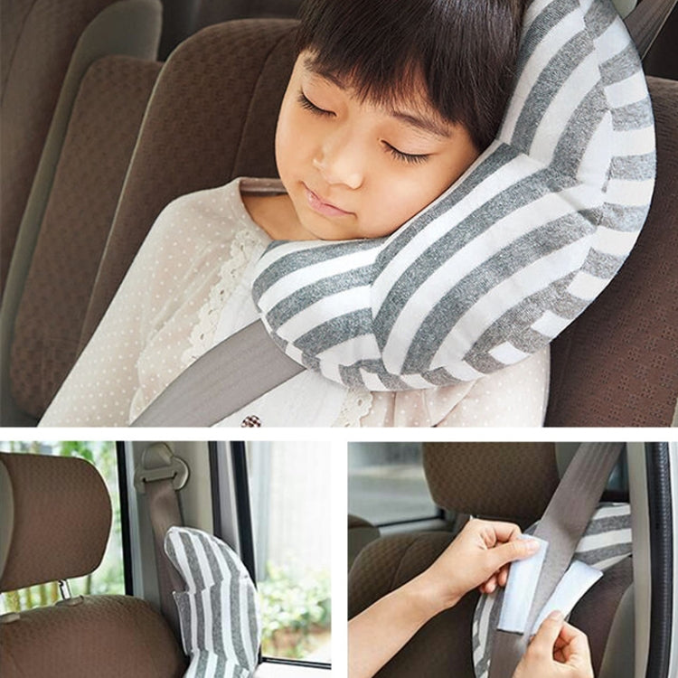 2pcs Children Neck Headrest Comfortable Shoulder Cover Car Neck Guard Pillow(Brown Stripe) - Seat Accessories by PMC Jewellery | Online Shopping South Africa | PMC Jewellery | Buy Now Pay Later Mobicred