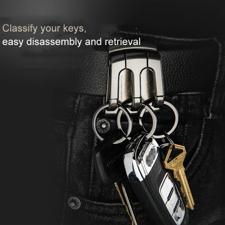 HONEST 3-ring Car Keychain Waist-hanging Anti-loss Keychain For Men(Gray) - Key Rings by HONEST | Online Shopping South Africa | PMC Jewellery | Buy Now Pay Later Mobicred