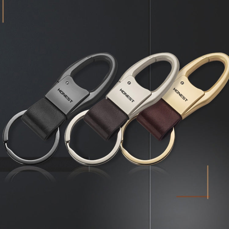 HONEST Leather Car Keychain Simple Circle Ring Pendant Keychain(Black) - free shipping - PMC TechLife - Order now!