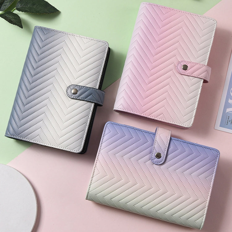 A6 PU Macaron Gradient Color Loose-leaf Notepad Notebook Budget Book(Purple) - Notebooks by PMC TechLife | Online Shopping South Africa | PMC TechLife