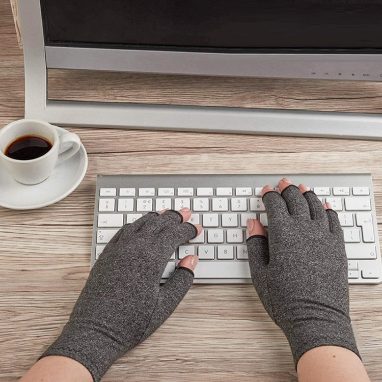 Arthritis Rehabilitation Silicone Non-slip Cycling Half Finger Gloves, Size: XL(Gray) - Cycling Gloves by PMC TechLife | Online Shopping South Africa | PMC TechLife | Buy Now Pay Later Mobicred