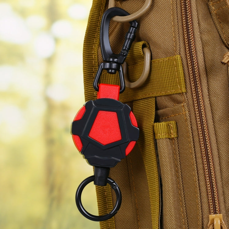 Telescopic High Resilience Steel Wire Rope Metal Anti-theft Buckle(Quick Release Ring Red White) - Hooks by PMC TechLife | Online Shopping South Africa | PMC TechLife | Buy Now Pay Later Mobicred
