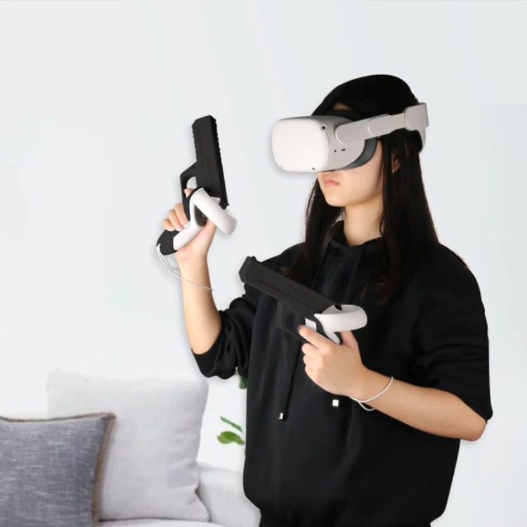 For Meta Quest 2 VR Controller 1pair Sturdy Shooting Handle Holder(Black) - VR Accessories by PMC TechLife | Online Shopping South Africa | PMC TechLife | Buy Now Pay Later Mobicred