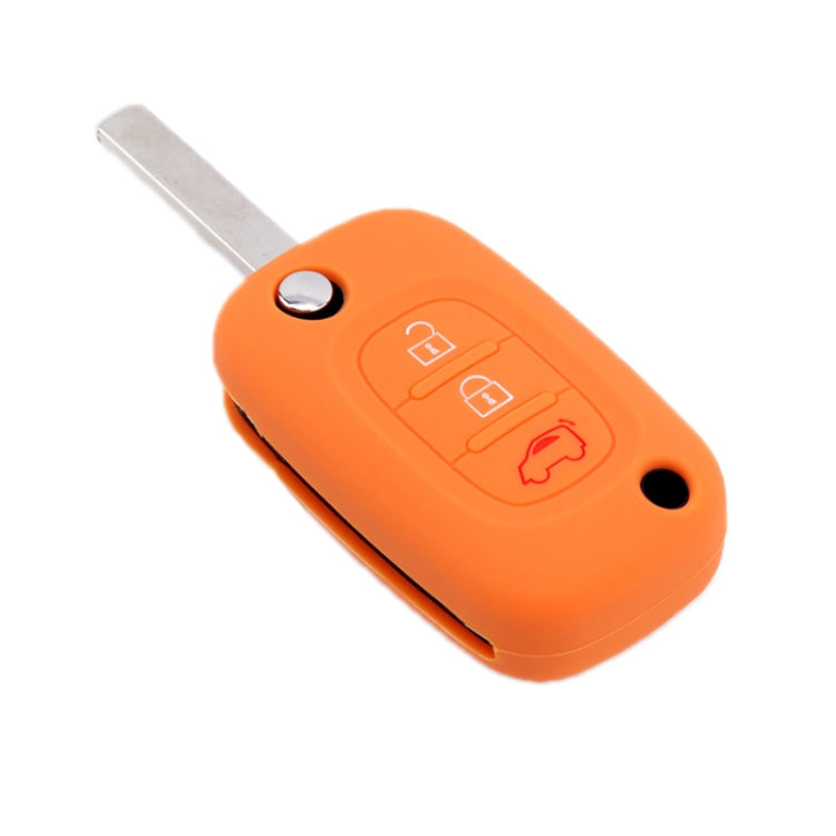 For Mercedes-Benz Smart Folding 2pcs 3 Button Silicone Key Case(Orange) - Car Key Cases by PMC TechLife | Online Shopping South Africa | PMC TechLife