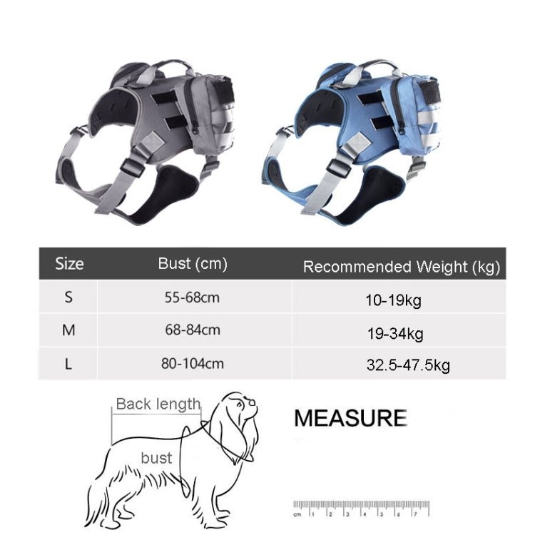 Dog Explosion-proof Chest Strap With Detachable Combination Backpack, Size: M(Grey) - Leashes & Chest Strap by PMC TechLife | Online Shopping South Africa | PMC TechLife | Buy Now Pay Later Mobicred