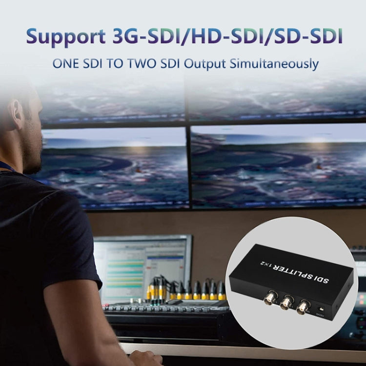 1 In 2 Out SD-SDI / HD-SDI / 3G-SDI Distribution Amplifier Video SDI Splitter(UK Plug) - Splitter by PMC Jewellery | Online Shopping South Africa | PMC Jewellery | Buy Now Pay Later Mobicred