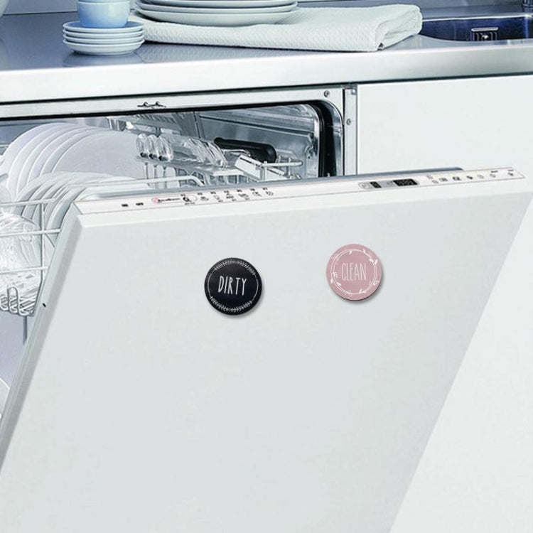 Dishwasher Round Magnet Clean Dirty Sign Double-Sided Dishwasher Magnet Cover(Black) - Dish Washers & Accessories by PMc TechLife | Online Shopping South Africa | PMc TechLife | Buy Now Pay Later Mobicred