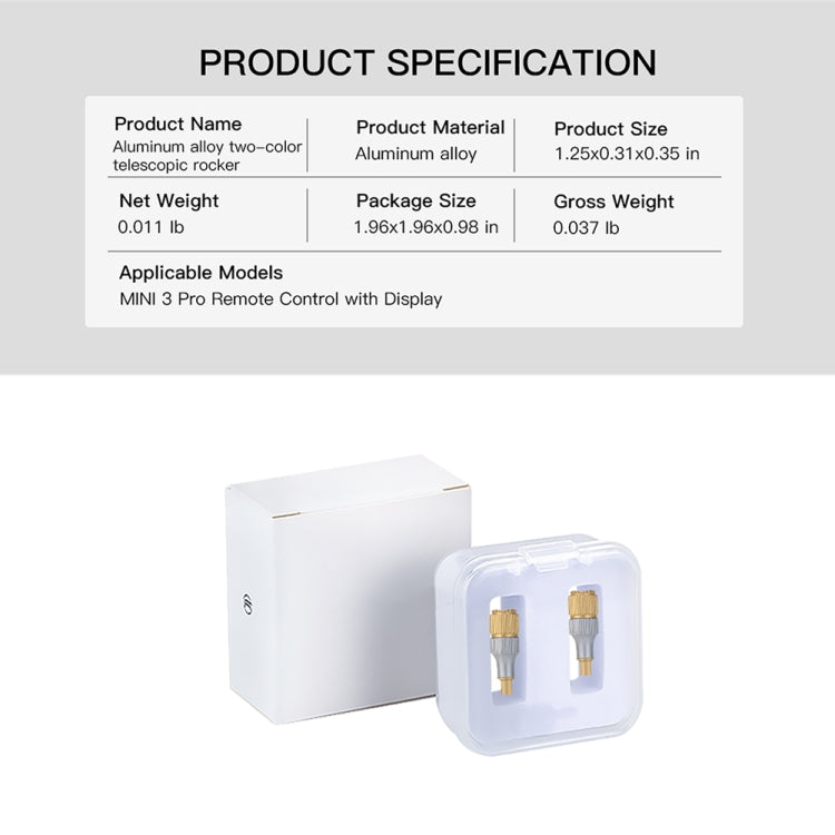 For DJI Mini 3 Pro RCSTQ Aluminum Alloy Two Color Telescopic Joystick With Screen Remote Control Thumb Operation Rod(As Show) - Other by RCSTQ | Online Shopping South Africa | PMC TechLife | Buy Now Pay Later Mobicred