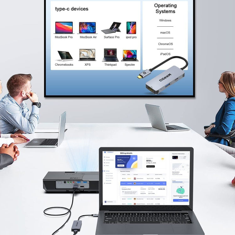 QGeeM UH03-1 USB3.0 Multifunctional Docking Station Type-C PD100W HUB(3 in 1) - free shipping - PMC Jewellery - Order now!