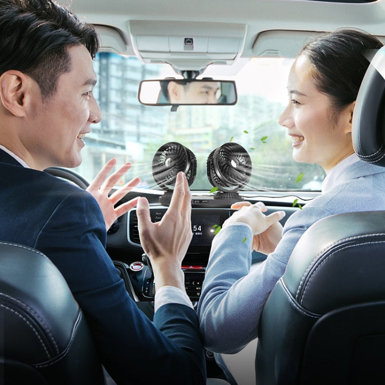 F623U 12V/24V Vehicle Electric Oscillating Head Rotatable Double Head Fan (Deluxe) - free shipping - PMC TechLife - Order now!