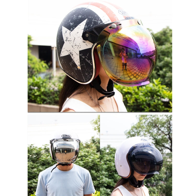 Motorcycle Helmet Three-Button Windproof Lens With Bracket(Amber) - Helmets by PMC TechLife | Online Shopping South Africa | PMC TechLife | Buy Now Pay Later Mobicred