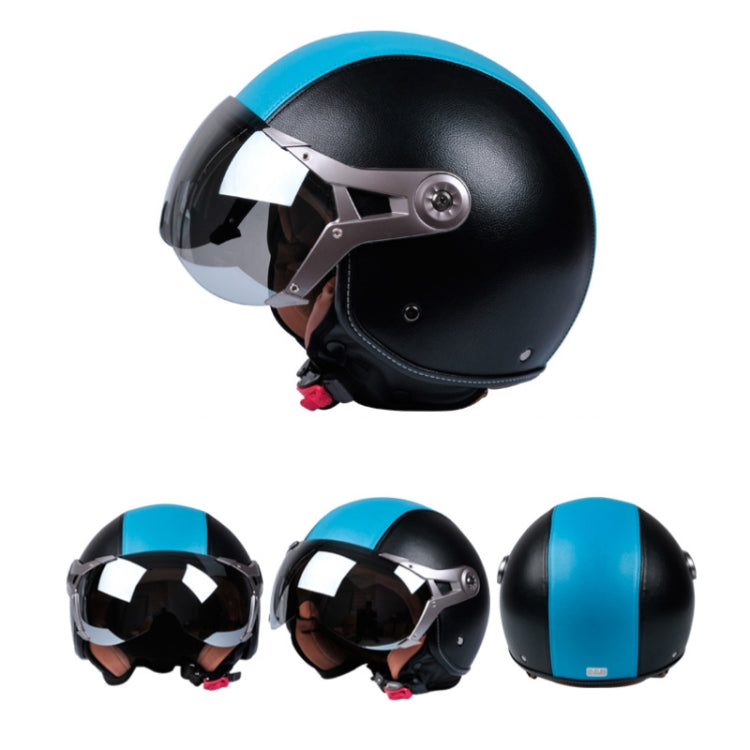 GXT Electric Vehicle Half Cover Four Seasons Retro Helmet, Size: M(Black White) - free shipping - PMC TechLife - Order now!