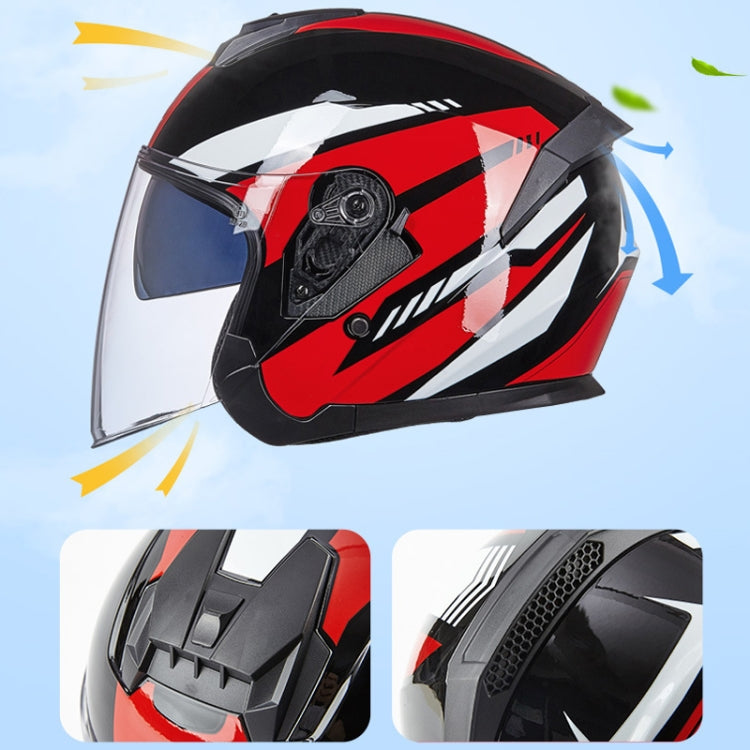 GXT Electric Vehicle Four Seasons Sun Protection & Windshield Double Lens Helmet, Size: XL(Matt Black Red) - free shipping - PMC TechLife - Order now!