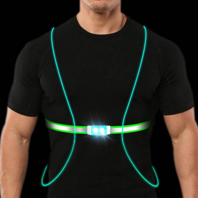 USB Rechargeable Running Light Strap Chest Light(Fluorescent Green) - Reflective Material by PMC TechLife | Online Shopping South Africa | PMC TechLife | Buy Now Pay Later Mobicred