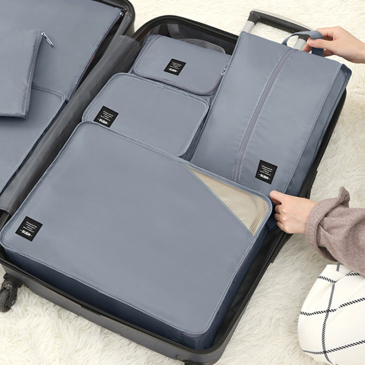 BUBM 8pcs/set Multifunctional Travel Suitcase Clothing Sorting Storage Bag(Grey) - Storage Bags by BUBM | Online Shopping South Africa | PMC TechLife | Buy Now Pay Later Mobicred