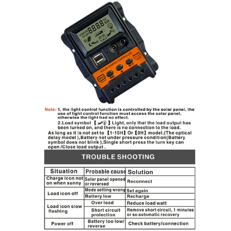 Dual DC Current 12V/24V Solar Controller LCD PWM Photovoltaic Power Generation Controller(30A) - Others by PMC TechLife | Online Shopping South Africa | PMC TechLife | Buy Now Pay Later Mobicred