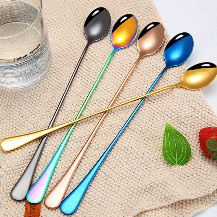 304 Stainless Steel Long Handle Thickened Pointed Spoon Coffee Ice Drink Mixing Spoon, Color: Titanium Gold - Cutlery Sets by PMC TechLife | Online Shopping South Africa | PMC TechLife | Buy Now Pay Later Mobicred