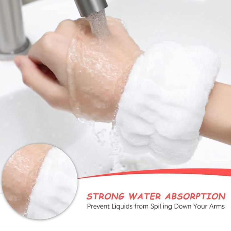 6pcs Washing Anti-Humidity Washing Face Wrist Strap Sports Sweat-Wiping Bracelet Sweat-Absorbing Sleeve(White) - free shipping - PMC TechLife - Order now!