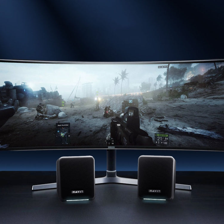 Havit A20 Plus Colorful Ambient Light Wired Computer Audio Stereo Surround Sound Speaker, Style: Black - by Havit | Online Shopping South Africa | PMC Jewellery | Buy Now Pay Later Mobicred