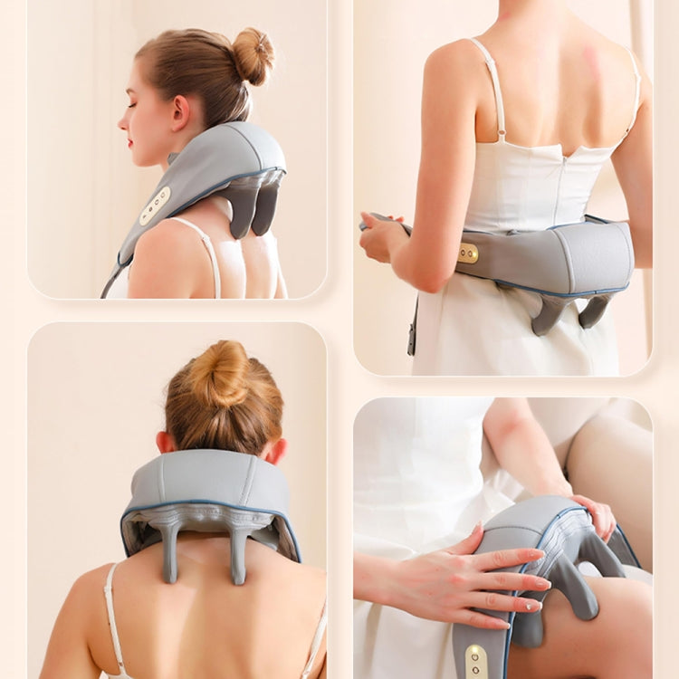 Electric Neck And Shoulder Massager Shiatsu Back Neck Massager With Heat(White) - Massage & Relaxation by PMC TechLife | Online Shopping South Africa | PMC TechLife | Buy Now Pay Later Mobicred