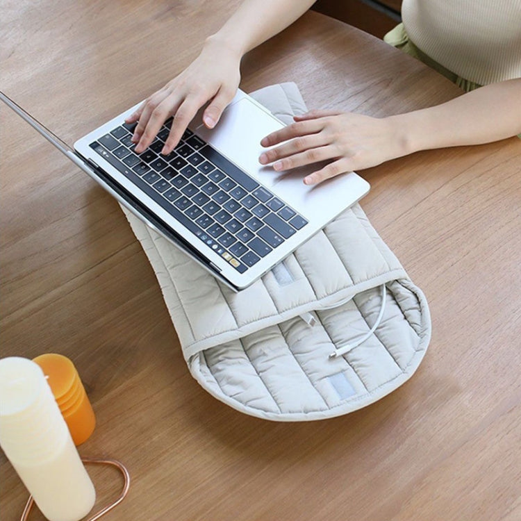 9.7-11 inch Flat Cotton Embroidery Inner Bag Lightweight Space Cotton Protective Case(Gray White) - free shipping - PMC TechLife - Order now!