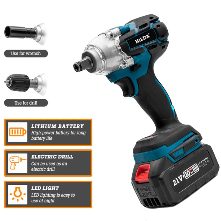 HILDA Motorized Wrenches Lithium Repair Parts With 22mm Socket, EU Plug, Model: Blue With 2 Battery+1 Charger(3000mAh) - free shipping - PMC TechLife - Order now!