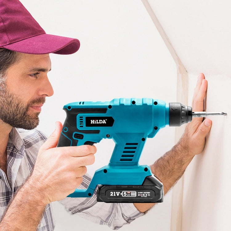 HILDA 12pcs /Set Li-Ion Power Hammer Electrical Impact Drill, Model: 1 Battery+1 Charger EU Plug - free shipping - PMc TechLife - Order now!