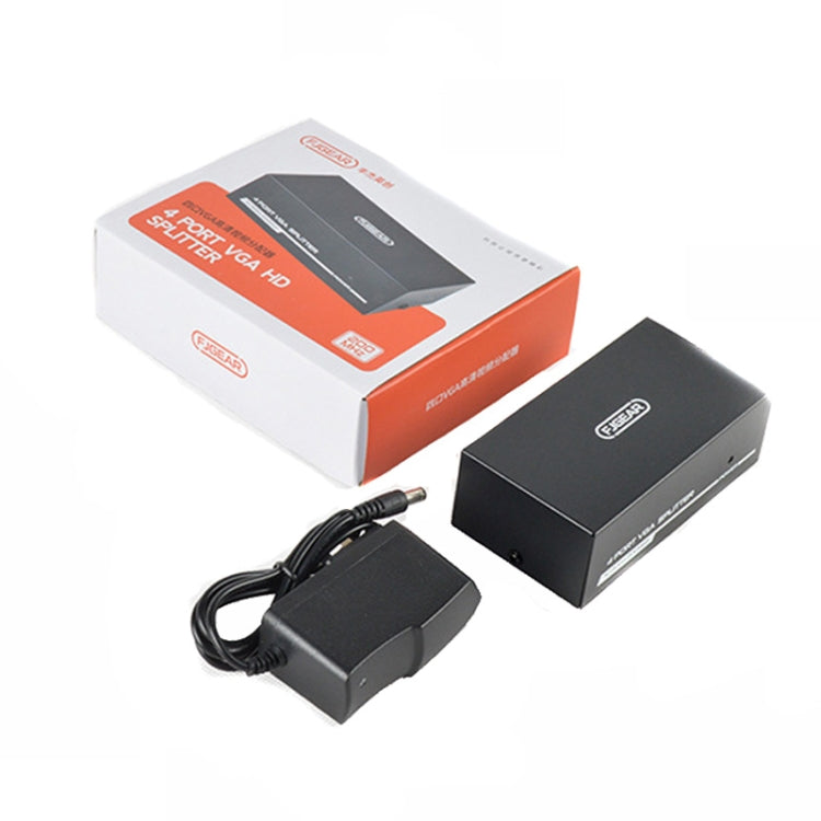 FJGEAR FJ-2004 VGA Splitter 1 In 4 Out Computer Vedio Output Splitter, EU Plug - free shipping - PMC TechLife - Order now!