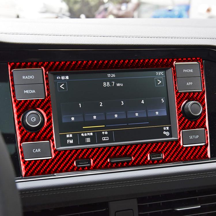 For Volkswagen Sagitar 2019-2023 Left-hand Drive Multimedia Panel Sticker(Red) - Car Interior Mouldings by PMc TechLife | Online Shopping South Africa | PMc TechLife | Buy Now Pay Later Mobicred