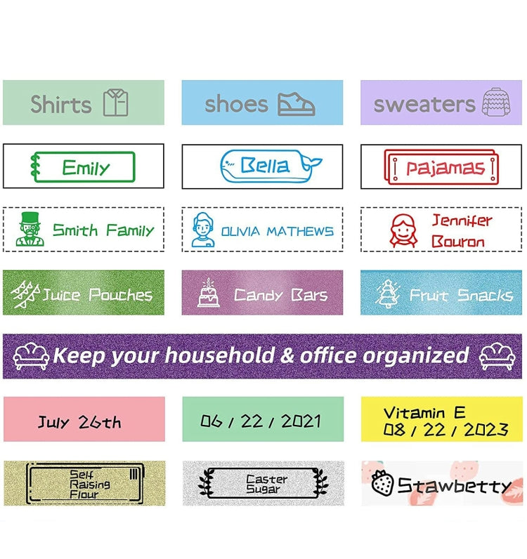 For Phomemo P12 / P12 Pro 12mm x 4m Consumables Label Ribbon, Style: Black Word On Avocado Green Synthetic Paper - Printing Paper by PMC TechLife | Online Shopping South Africa | PMC TechLife | Buy Now Pay Later Mobicred