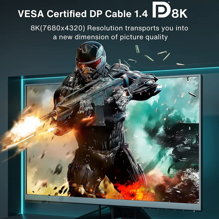 1.5m DP Cable 8K Computer Monitor Connection Cable 30AWG OD6.3MM With Nylon Mesh(Black Version 2.1) - by PMC TechLife | Online Shopping South Africa | PMC TechLife | Buy Now Pay Later Mobicred