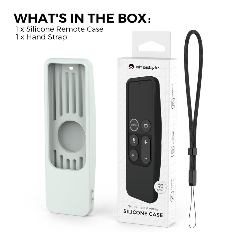 For Apple TV HD / 4K+AirTag AhaStyle PT175 Remote Control Tracker 2 In 1 Silicone Protective Cover(Luminous Green) - free shipping - PMC TechLife - Order now!