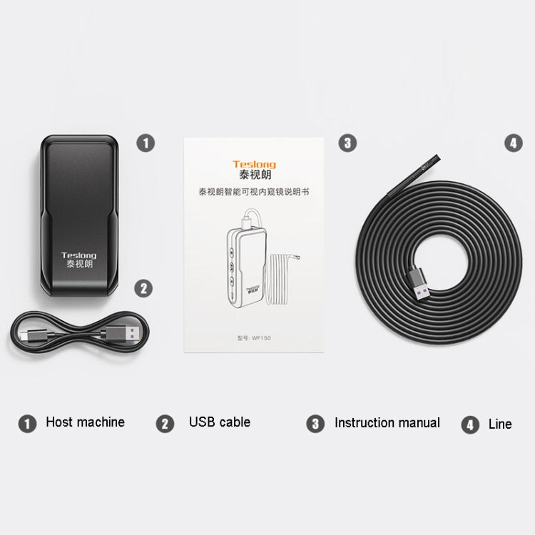 Teslong WF150 5mm WiFi Connected HD Industrial Borescope Industrial Maintenance Tools - free shipping - PMC TechLife - Order now!