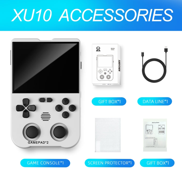 AMPOWN XU10 Handheld Game Console 3.5-Inch IPS Screen Linux System Portable Video Arcade 256G(White) - free shipping - PMC Jewellery - Order now!