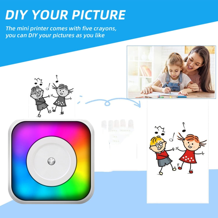 RGB Light Portable Mini Bluetooth Printer Inkless Document Label Printer with 5-Rolls Stickers - Printer by PMC TechLife | Online Shopping South Africa | PMC TechLife | Buy Now Pay Later Mobicred