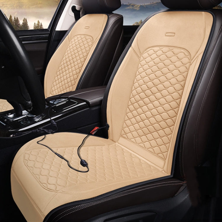 12V Car Winter Electric Heating Short Plush Seat Cushion, Color: Beige - Seat Accessories by PMC TechLife | Online Shopping South Africa | PMC TechLife | Buy Now Pay Later Mobicred