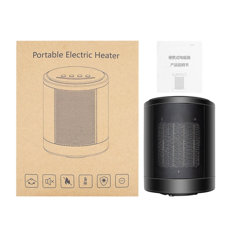 Cylindrical Ceramic Heating Warmer Quick Heat Mini Electric Heater EU Plug(Black) - Electric Heaters by PMC TechLife | Online Shopping South Africa | PMC TechLife | Buy Now Pay Later Mobicred