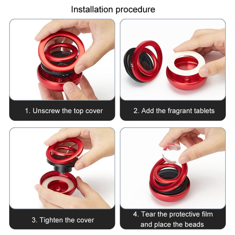 Interstellar Vast Solar Rotating Car Aromatherapy Ornaments, Color: Red - free shipping - PMC Jewellery - Order now!