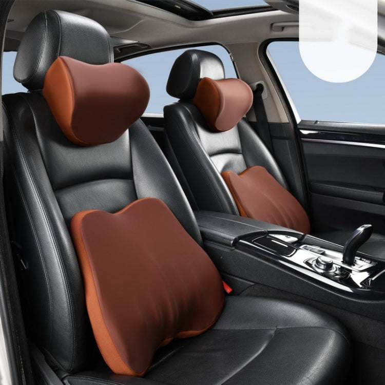 Car Memory Foam Neck Pillow Car Neck Rest Silk Pillow Car Seat Cervical Cushion, Style: Lumbar Pad Coffee - Seat Accessories by PMC TechLife | Online Shopping South Africa | PMC TechLife | Buy Now Pay Later Mobicred