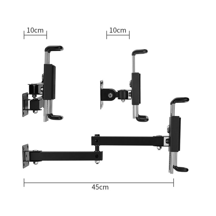 Tablet Wall Mount Holder Foldable Extendable Aluminum Alloy Mount With Anti Theft Security Lock - Lazy Bracket by PMC TechLife | Online Shopping South Africa | PMC TechLife
