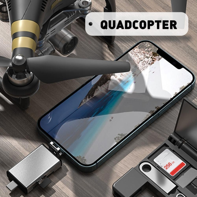 7 in 1 OTG SD Card Reader USB Type-C Adapter TF SD SIM PIN Storage Box(Black) - by PMC Jewellery | Online Shopping South Africa | PMC Jewellery | Buy Now Pay Later Mobicred