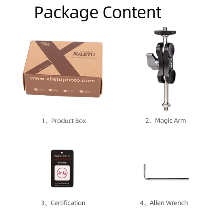 XILETU TM Series Magic Arm With Dual Ballhead Camera Video Monitor Mount Adapter TM-2 - Camera Gimbal by PMC TechLife | Online Shopping South Africa | PMC TechLife | Buy Now Pay Later Mobicred