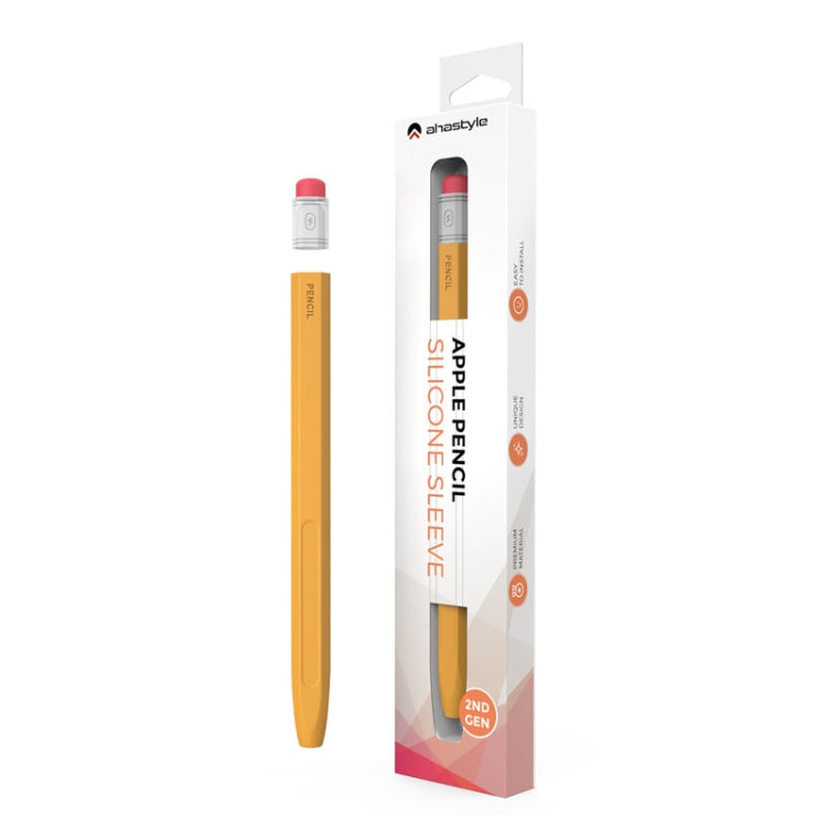 For Apple Pencil 2 AhaStyle PT180-2 Retro Stylus Protective Case Drop Proof Capacitive Pen Cover(Yellow) - free shipping - PMC Jewellery - Order now!