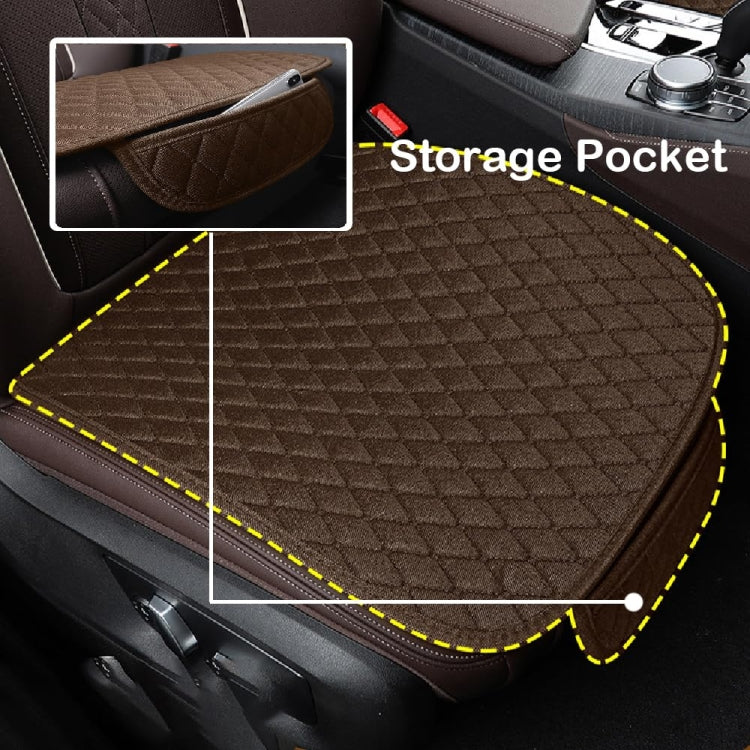 Non-Slip Rhombus Imitation Linen Car Seat Cushion, Color: Black Front Row - Seat Accessories by PMC TechLife | Online Shopping South Africa | PMC TechLife | Buy Now Pay Later Mobicred