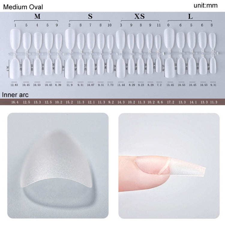 10pairs Of 100pcs/Box Frosted False Nails Artificial Tip, Shape: Long Ellipse XS - free shipping - PMC Jewellery - Order now!
