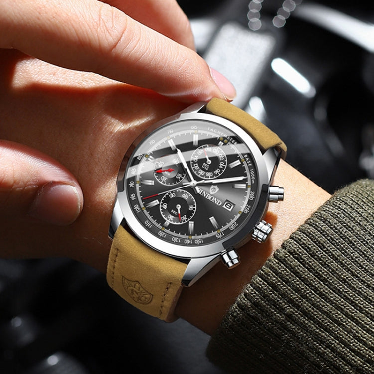 BINBOND B6022 30m Waterproof Luminous Multifunctional Quartz Watch, Color: Black Steel-Black - free shipping - PMC TechLife - Order now!