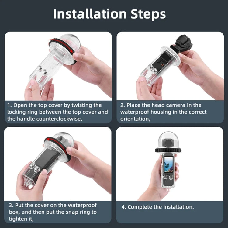 For DJI Osmo Pocket 3 BRDRC 40m Depth Waterproof Case Diving Housing Cover(Transparent Handle) - Case & Bags by BRDRC | Online Shopping South Africa | PMC TechLife | Buy Now Pay Later Mobicred