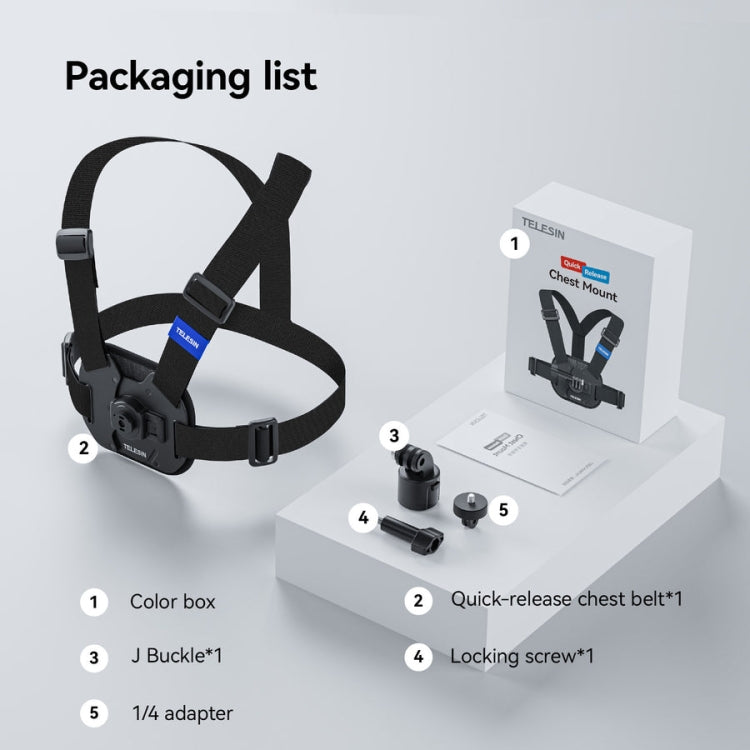 TELESIN S2-CGP-01 Quick-Release Vest Chest Strap Sports Camera Accessories - Chest Belt by TELESIN | Online Shopping South Africa | PMC TechLife | Buy Now Pay Later Mobicred