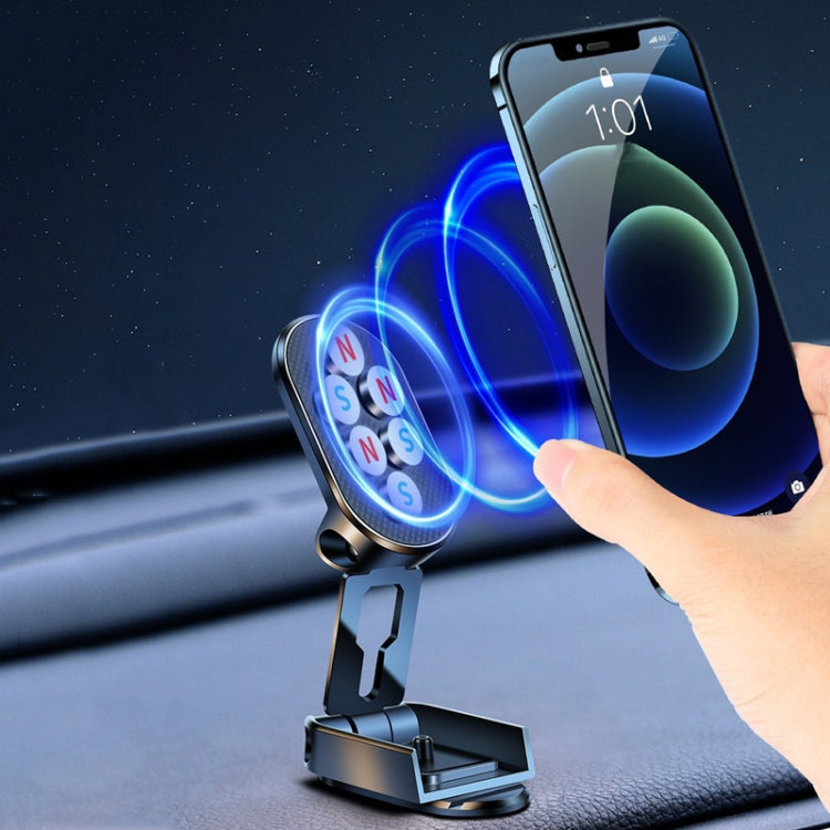 D11 Magnetic Folding Car Phone Holder Rotatable Dashboard Stick-On Navigation Stand(Black Frosted) - Universal Car Holders by PMC Jewellery | Online Shopping South Africa | PMC Jewellery | Buy Now Pay Later Mobicred
